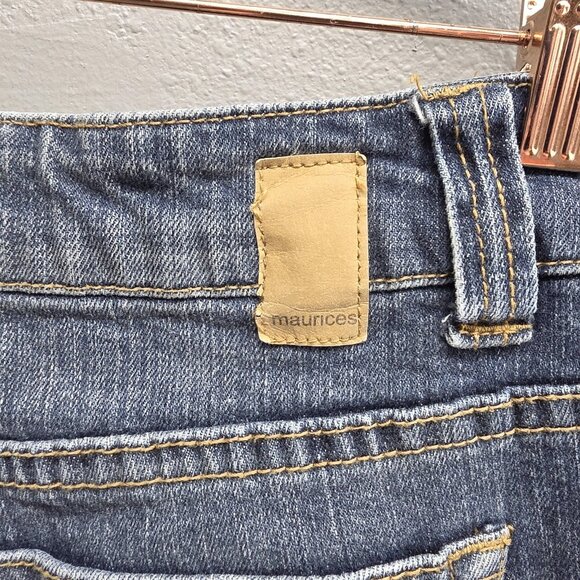 Maurices Jeans Womens 7/8 Short Blue Morgan Bootcut Stretch Denim Classic Style - Picture 7 of 13